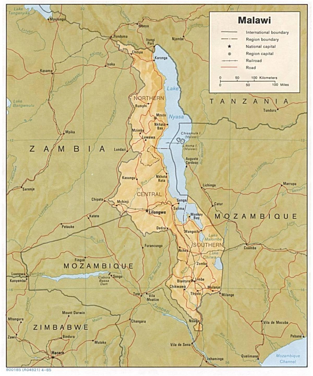 lake Malawi sa mapa