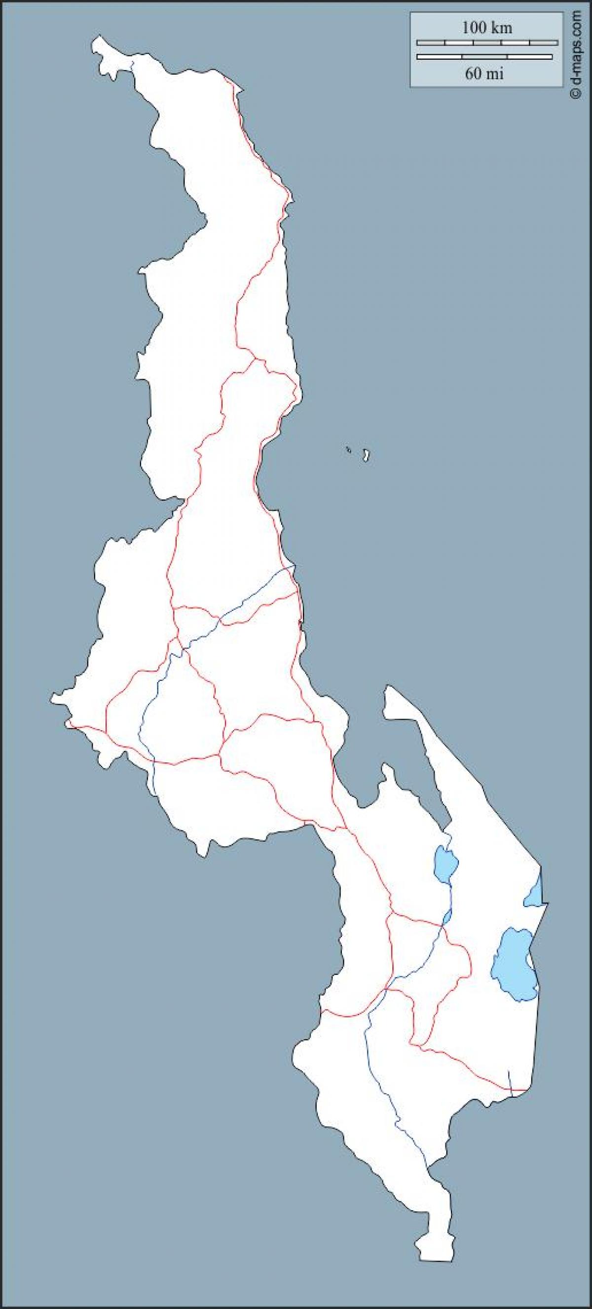mapa ng Malawi mapa balangkas