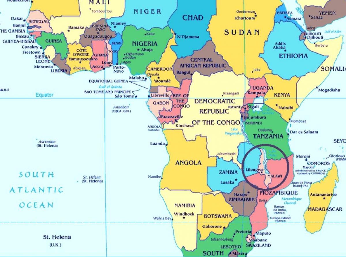 Malawi bansa sa mapa ng mundo