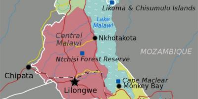 Mapa ng lake Malawi africa