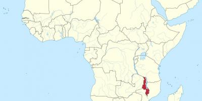 Mapa ng africa ng pagpapakita ng mga Malawi