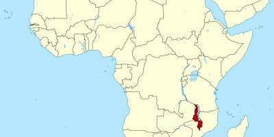 Mapa ng Malawi ang lokasyon sa mapa ng africa